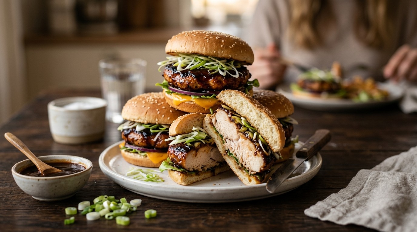 Teriyaki-kipburgers