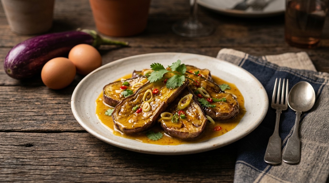 Terongs Telor (aubergines met Eiersaus) recept Terongs Telor (aubergines met Eiersaus) recept