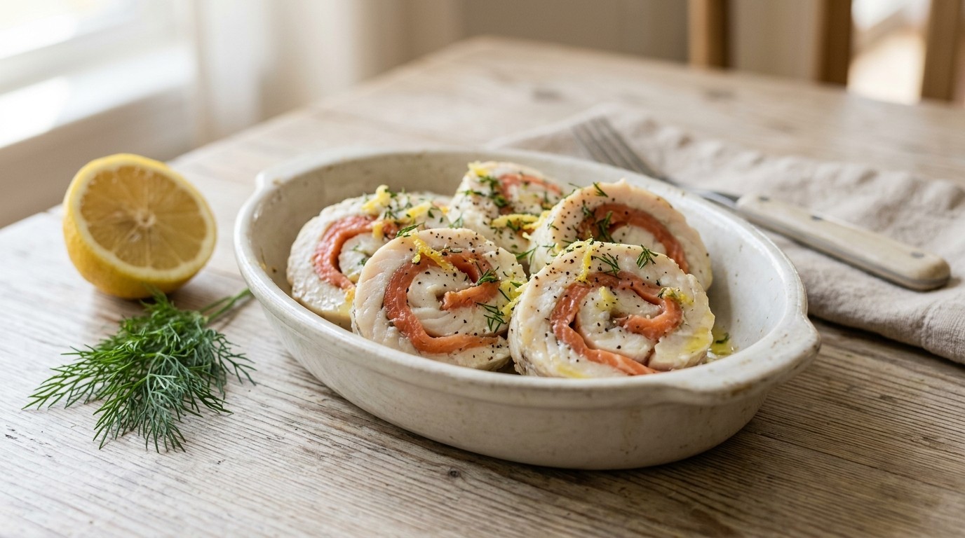 Tilapia-rolletjes met Gerookte Zalm