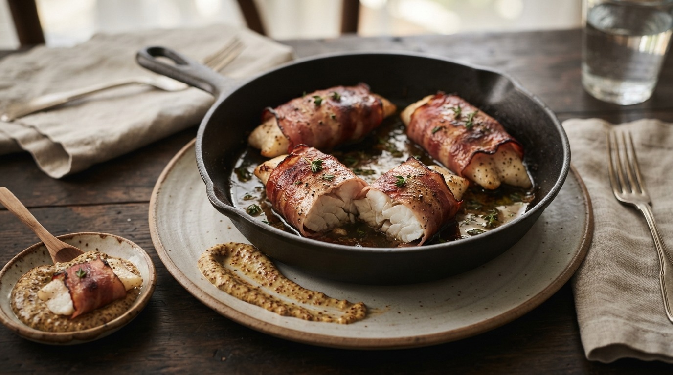 Tilapiafilet met Schwarzwalder Schinken