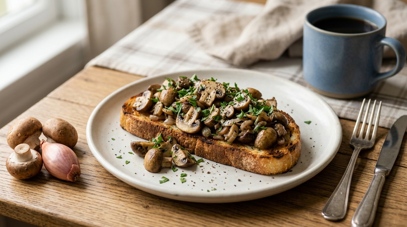 Toast met Gebakken Champignons