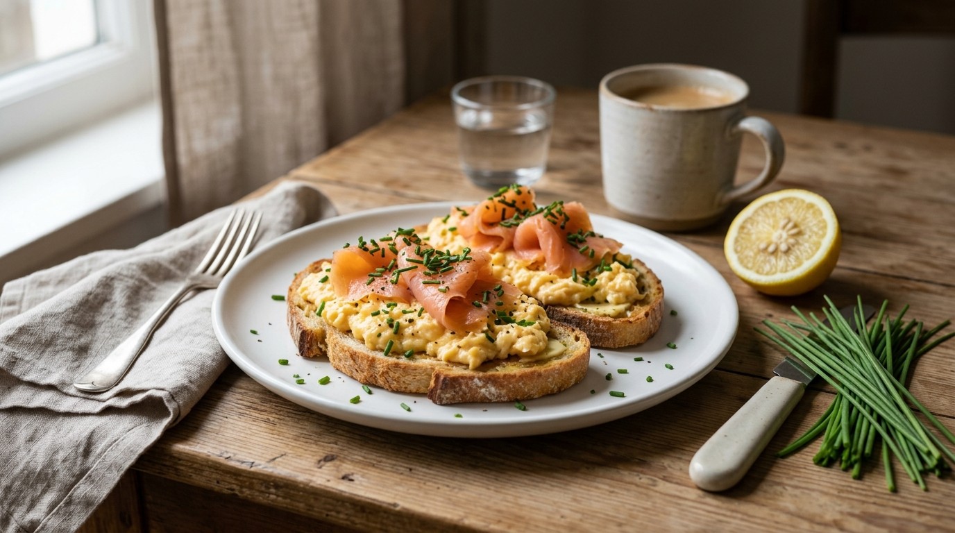 Toastje Roerei met Zalm