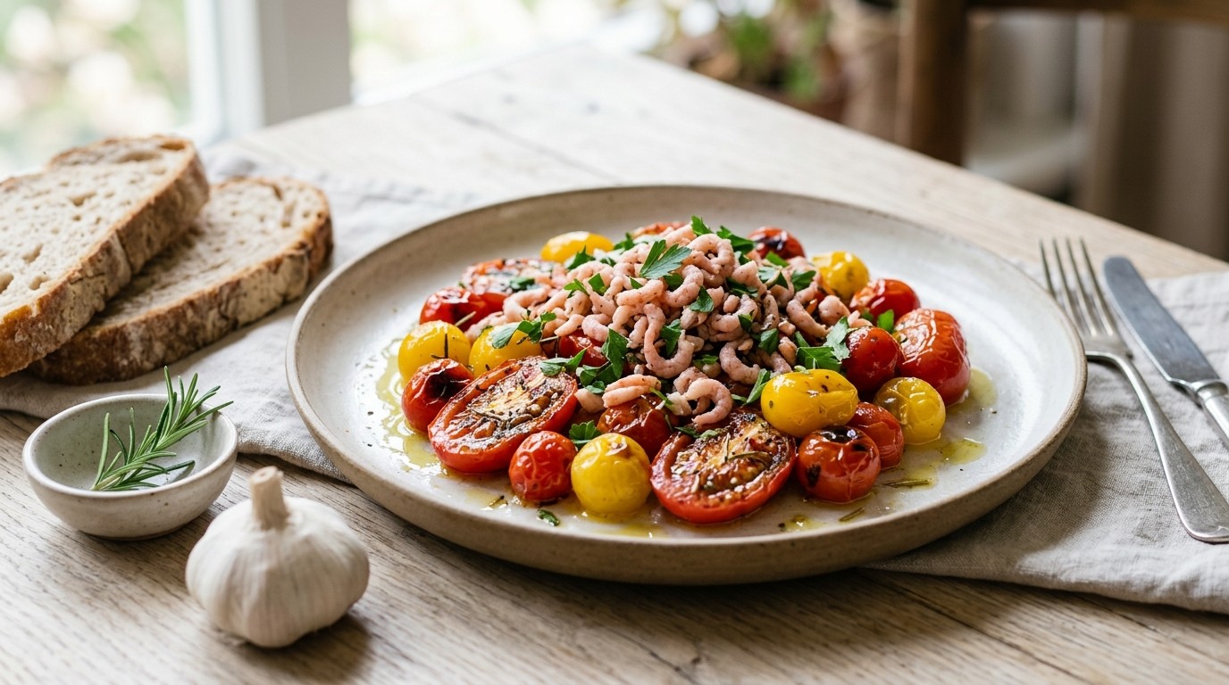 Tomaten-garnalensalade