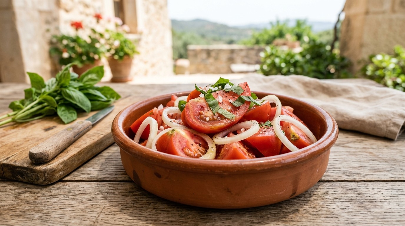 Tomaten-uiensalade (eenvoudig)