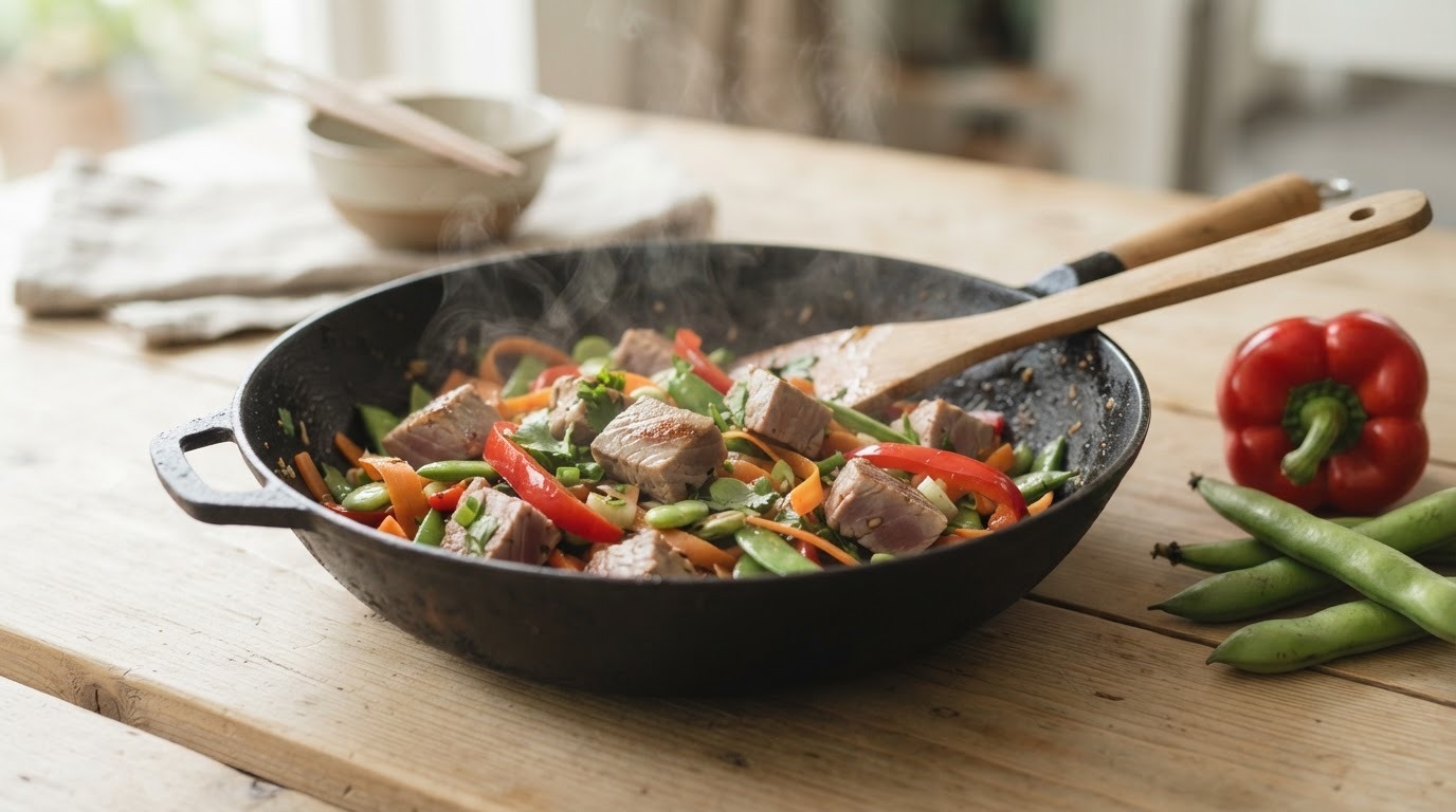 Tonijn met Wokgroenten