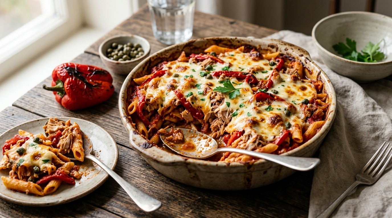 Tonijnpastaschotel recept Tonijnpastaschotel recept