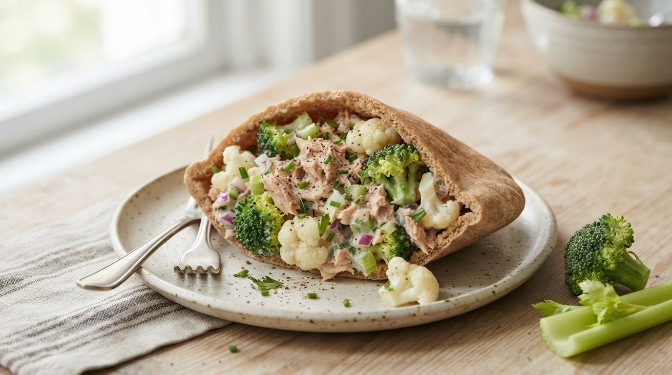 Tonijnsalade met Broccoli en Bloemkool recept Tonijnsalade met Broccoli en Bloemkool recept
