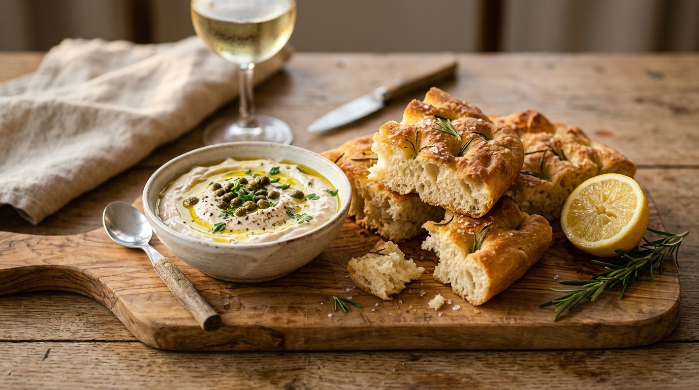 Tonnato dip met Focacciabrood