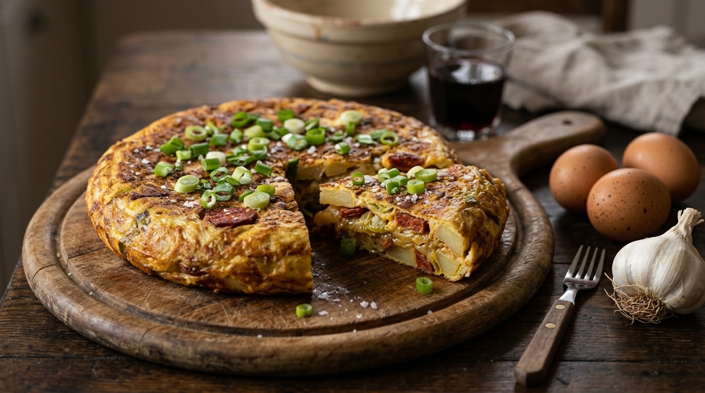 Tortilla met Prei en Chorizo recept Tortilla met Prei en Chorizo recept