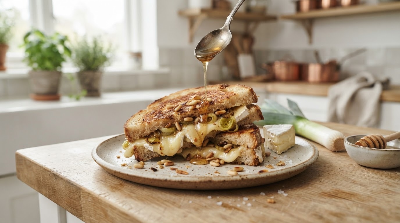 Tosti Brie met Prei en Honing