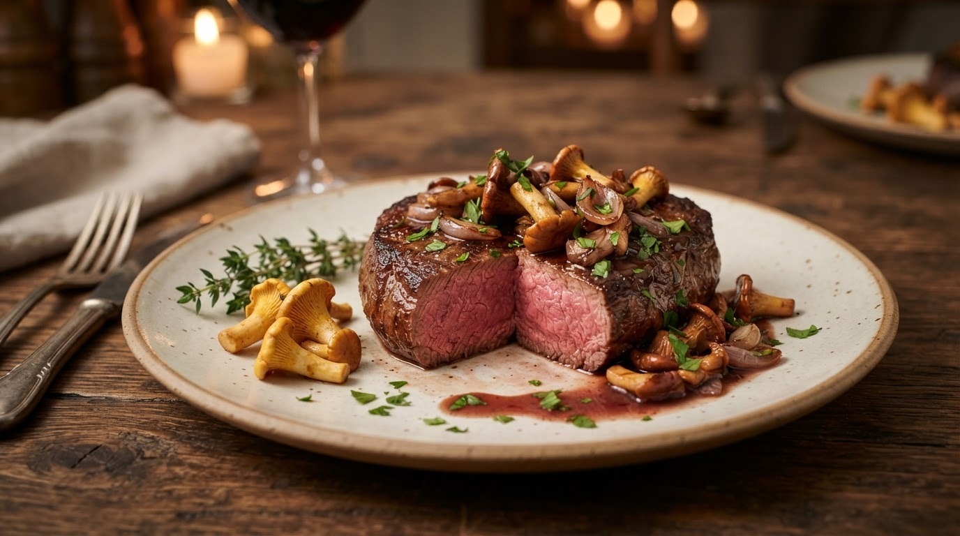 Tournedos met Cantharellen