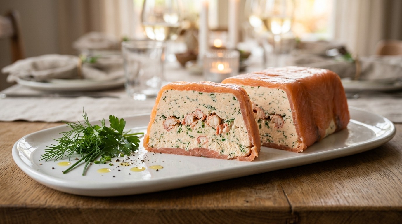 Triangel van Gerookte Zalm en Rivierkreeftjes