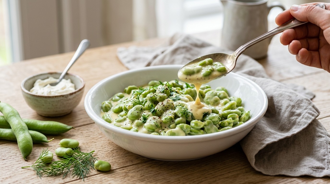 Tuinbonen in Mosterdsaus recept Tuinbonen in Mosterdsaus recept
