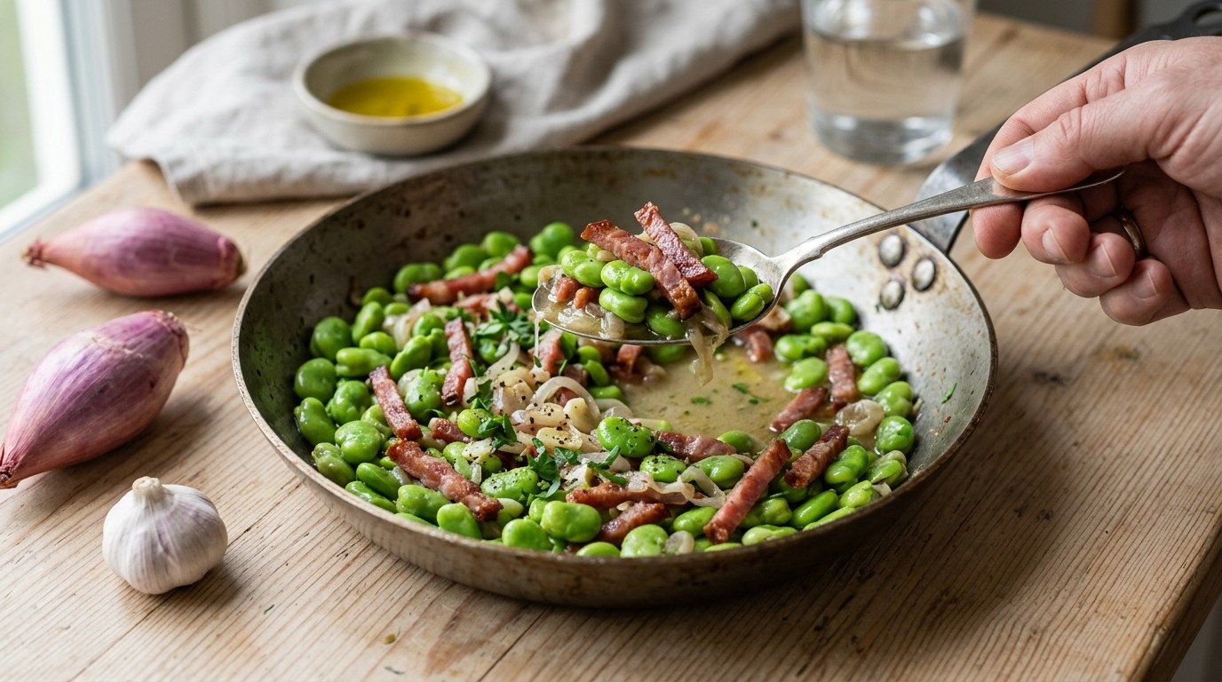 Tuinbonenschotel met Salami recept Tuinbonenschotel met Salami recept