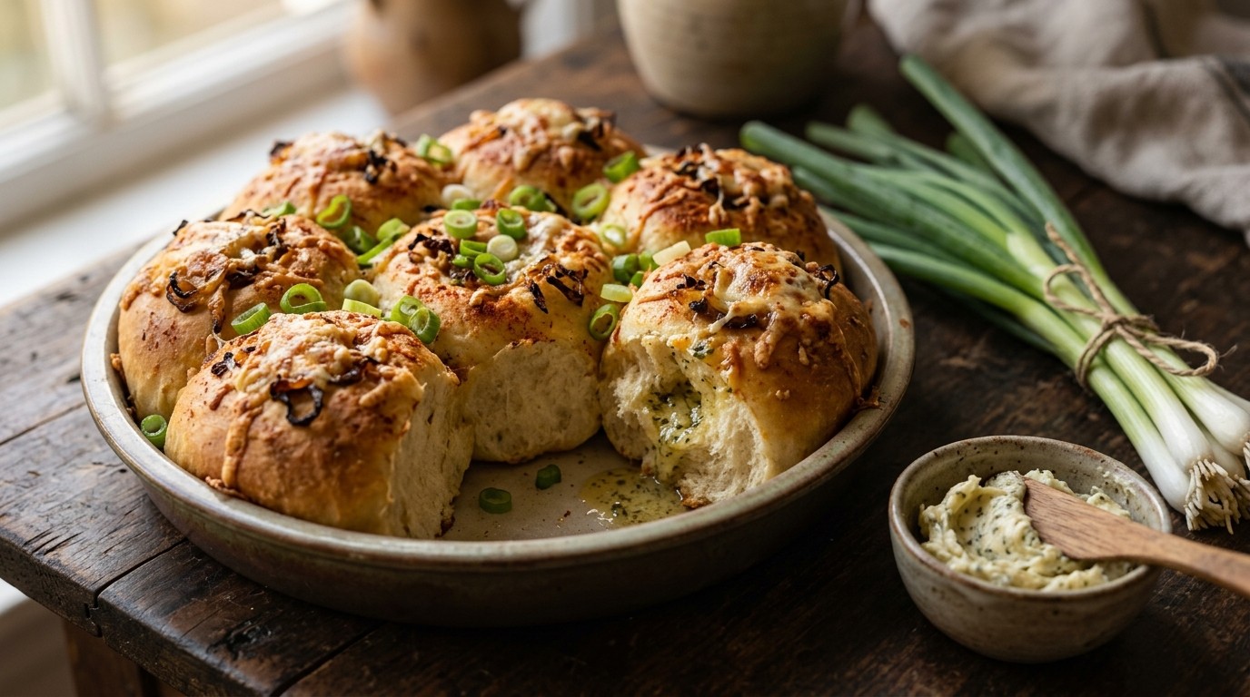 Uienbroodjes met Knoflookboter recept Uienbroodjes met Knoflookboter recept