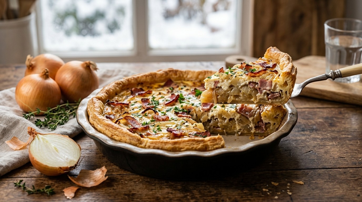 Uientaart met Spekjes recept Uientaart met Spekjes recept