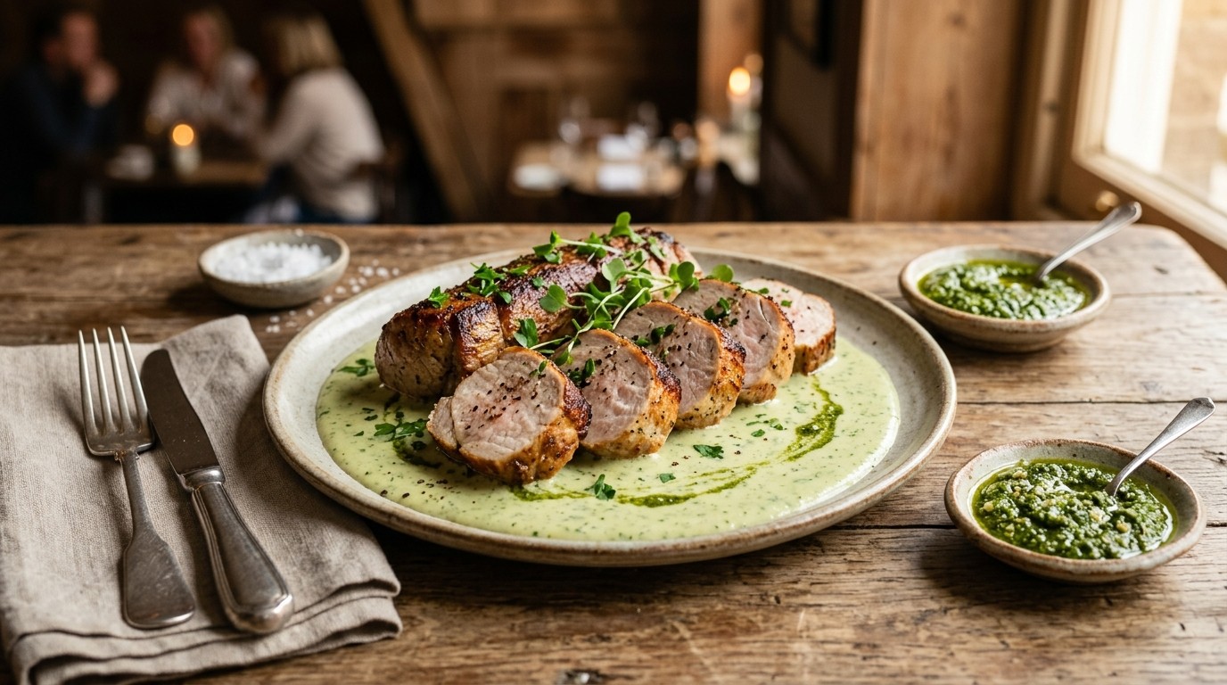 Varkenhaasje met Peterseliesaus Voor 2 Personen recept Varkenhaasje met Peterseliesaus Voor 2 Personen recept