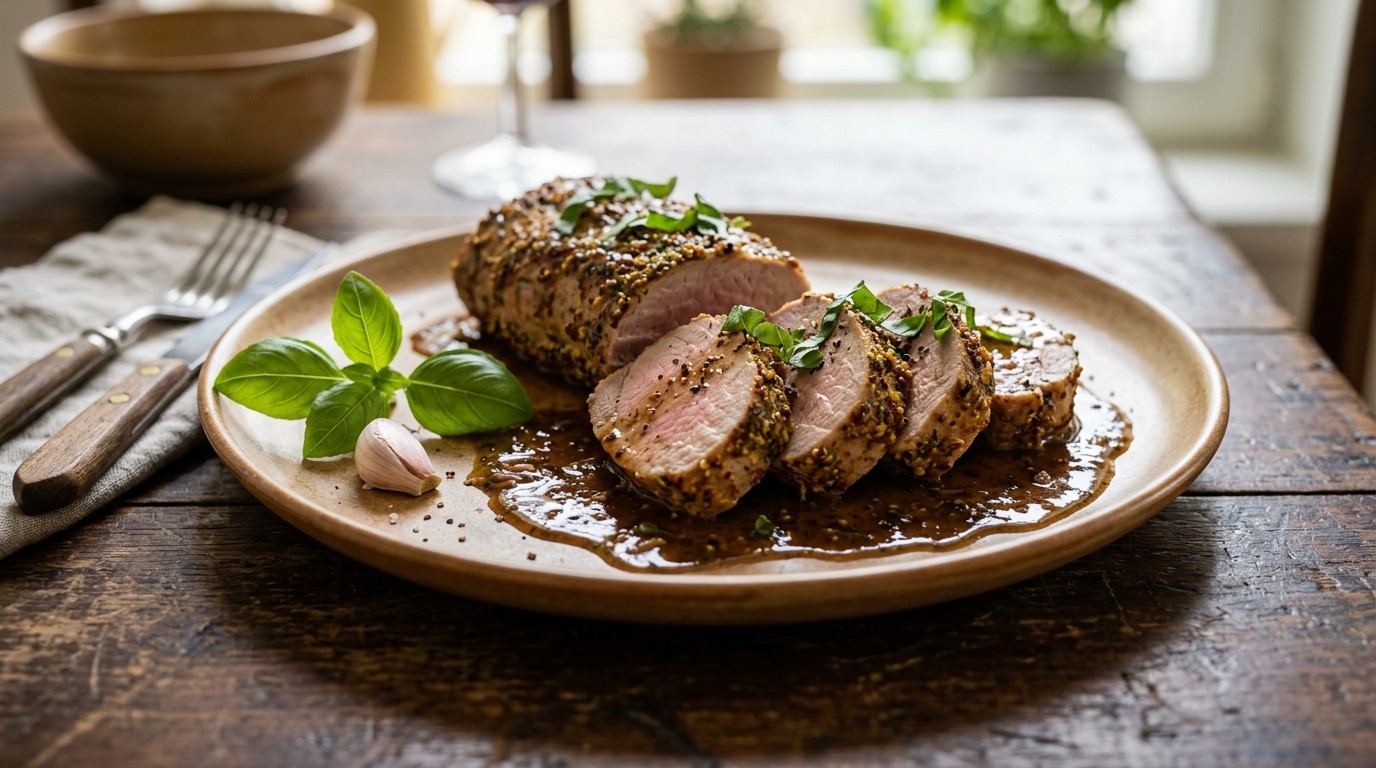 Varkenshaas met Balsamico-mosterdjus