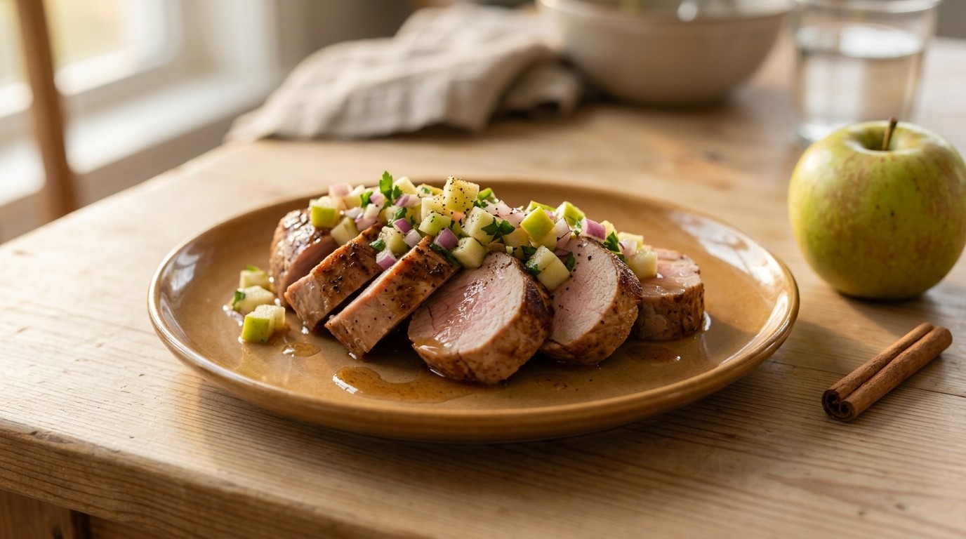Varkenshaas met Kaneelolie en Salsa