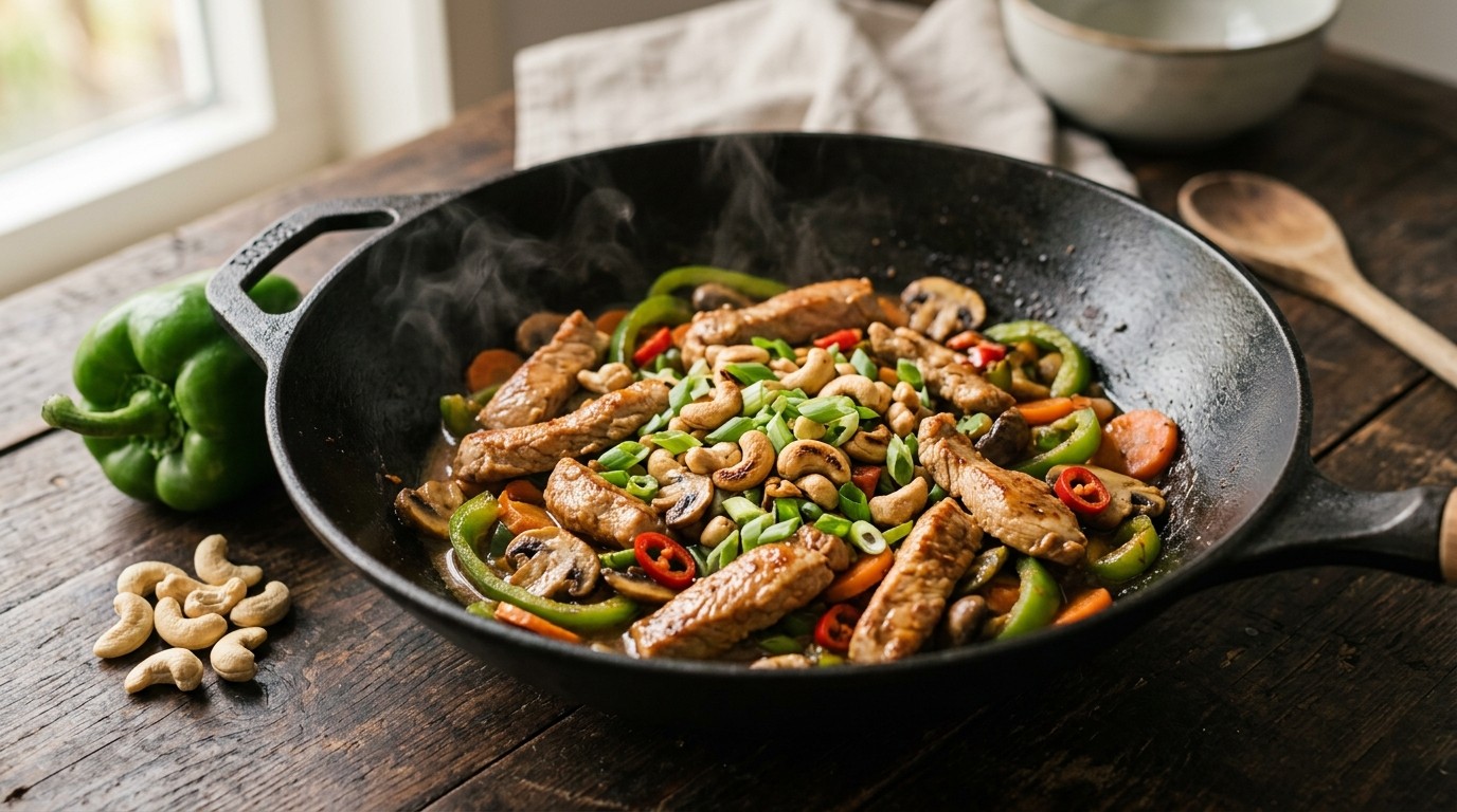 Varkenshaas met Pittige Groente en Cashewnoten