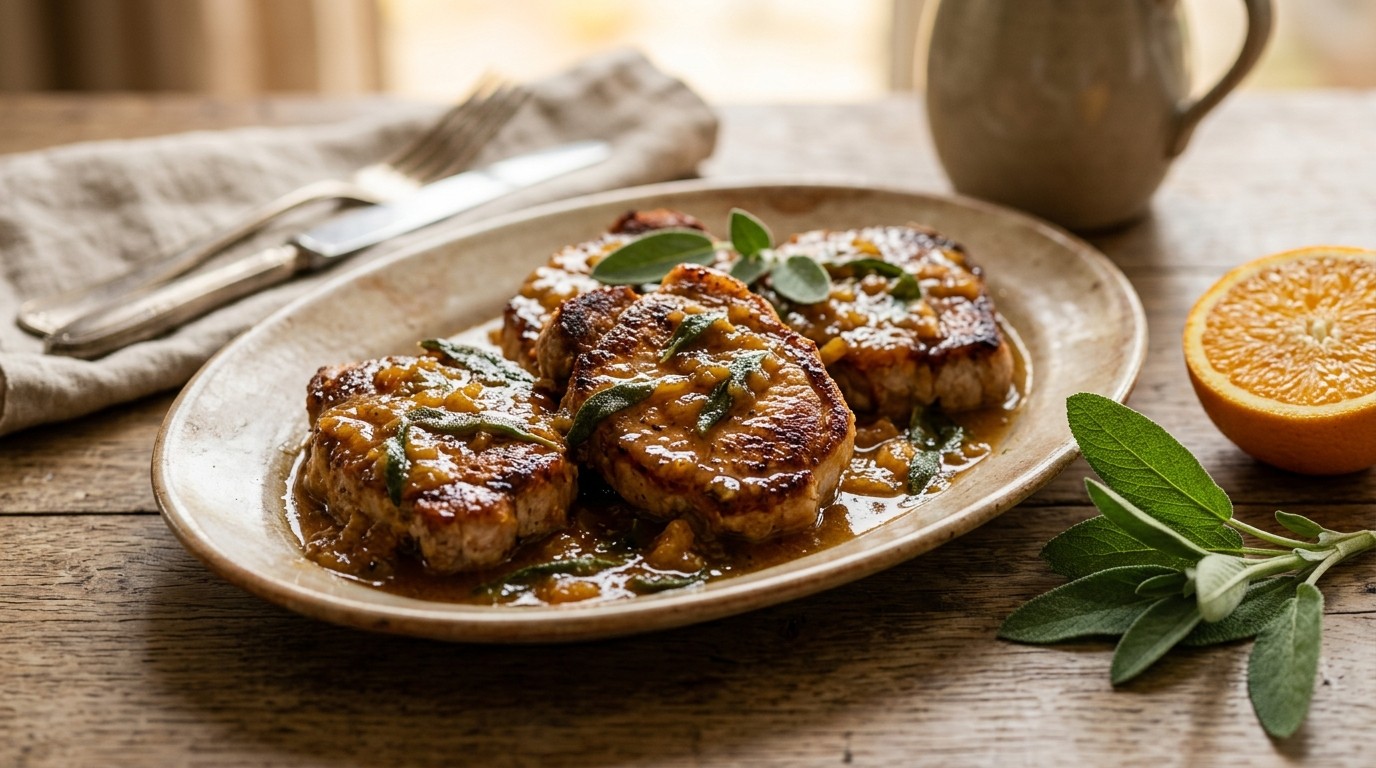 Varkenslapjes met Sinaasappelsaus