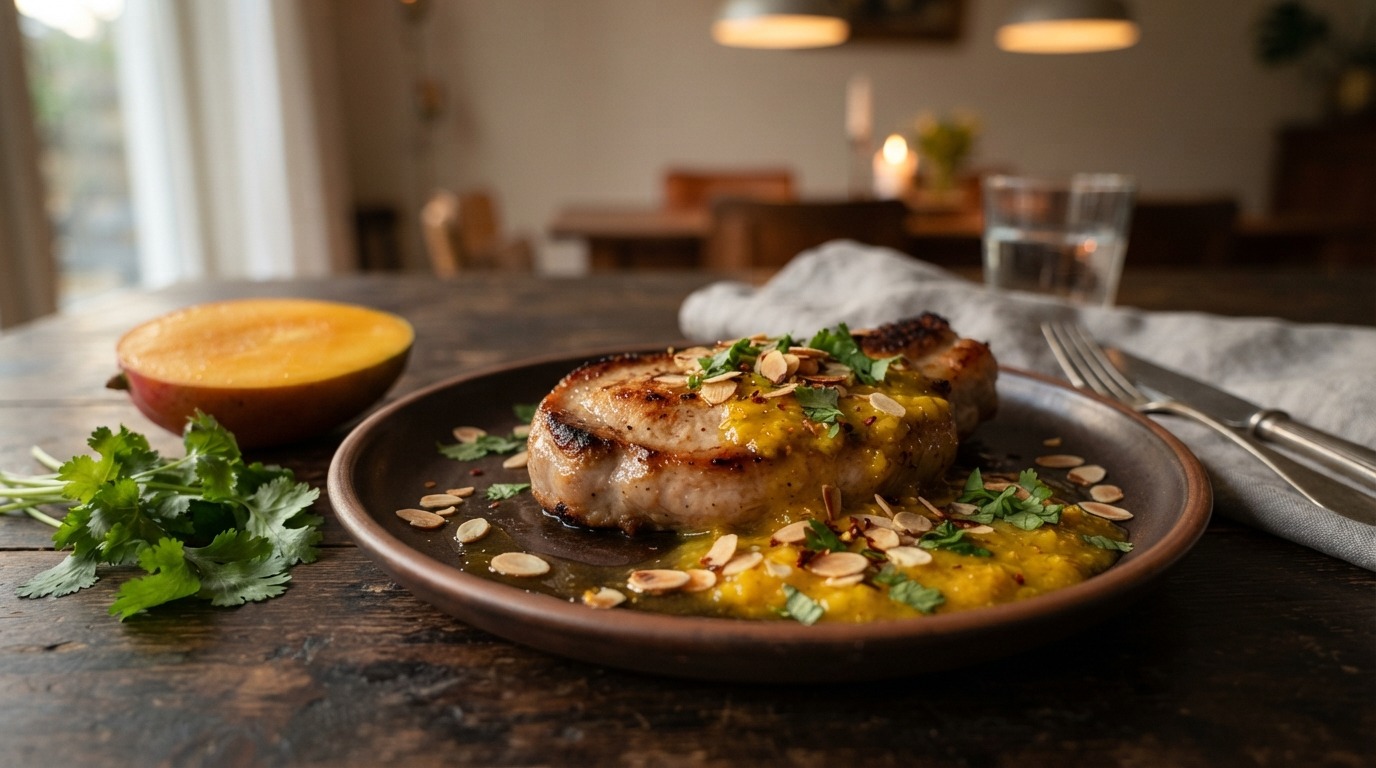 Varkensoester met Mangosaus