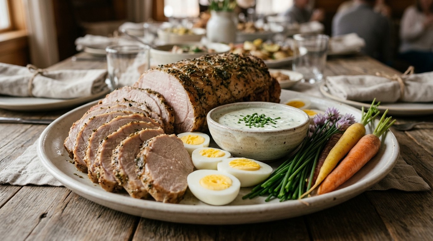 Varkensribstuk met Bieslooksaus Voor Buffet recept Varkensribstuk met Bieslooksaus Voor Buffet recept