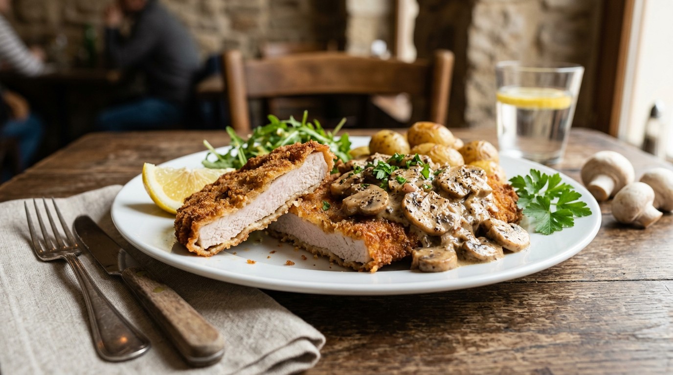Varkensschnitzel met Champignonsaus recept Varkensschnitzel met Champignonsaus recept