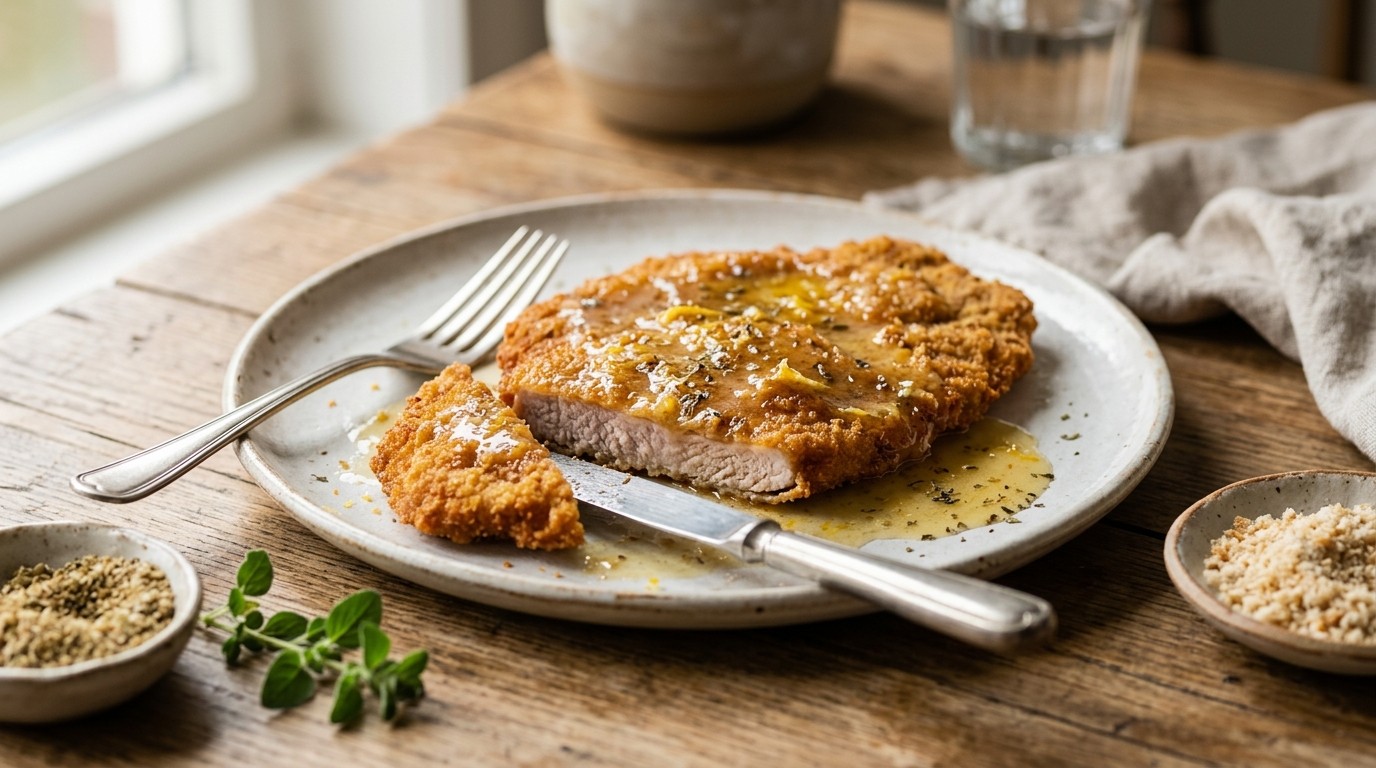 Varkensschnitzel met Citroensaus