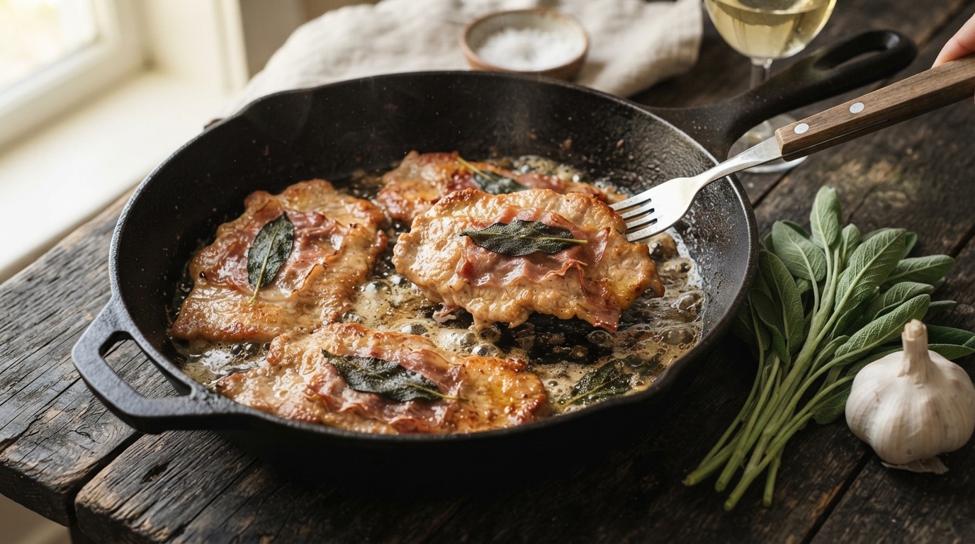 Varkensschnitzels met Parmaham en Salie