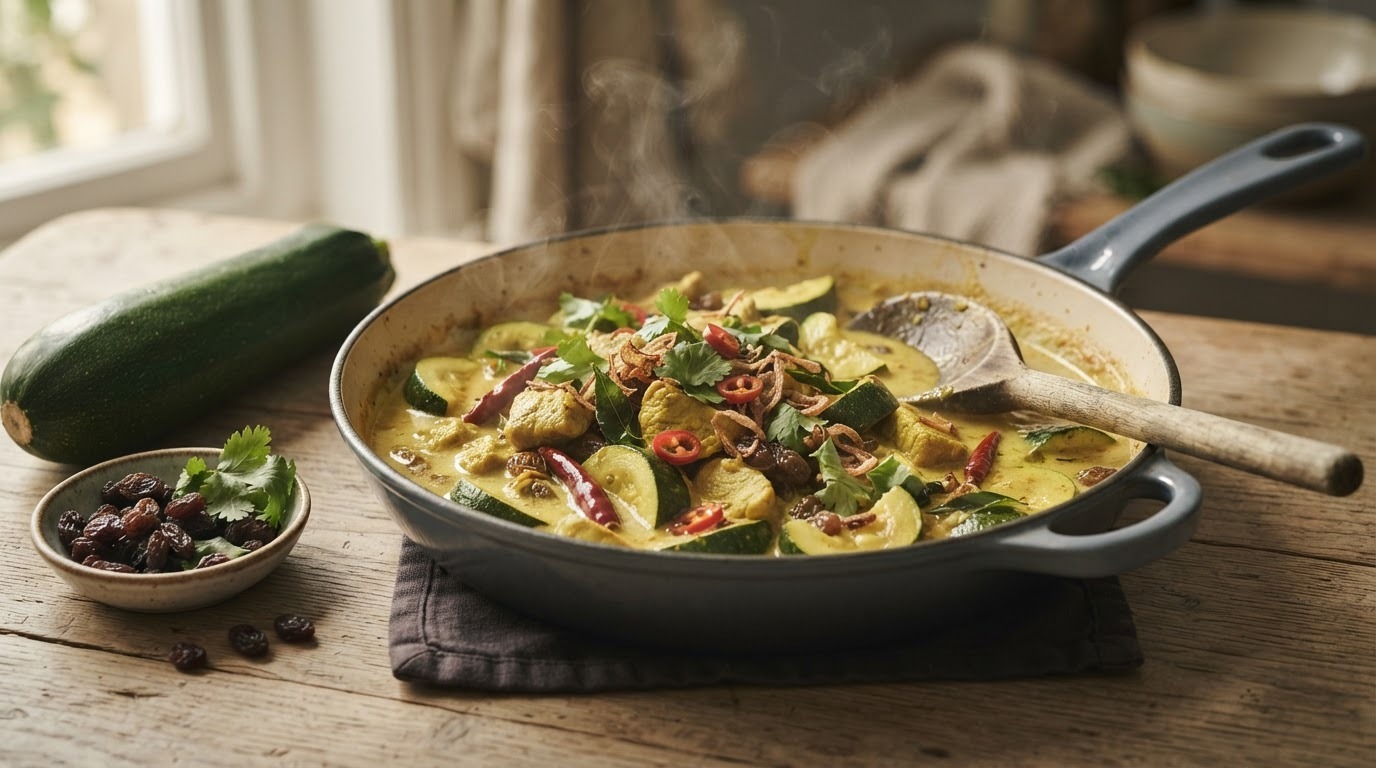 Varkensvlees met Kerrie en Courgette recept Varkensvlees met Kerrie en Courgette recept