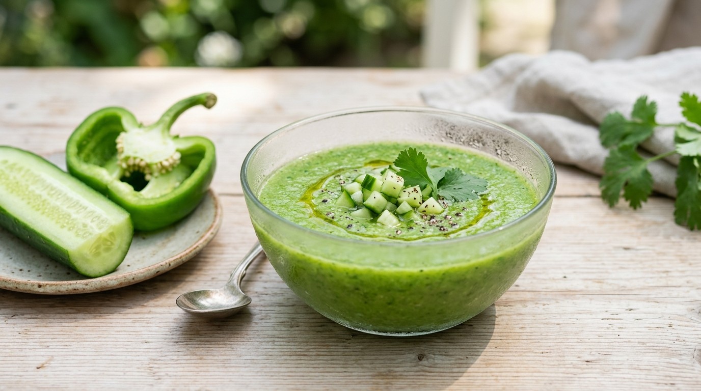 Vegetarische Groene Gazpacho Soep