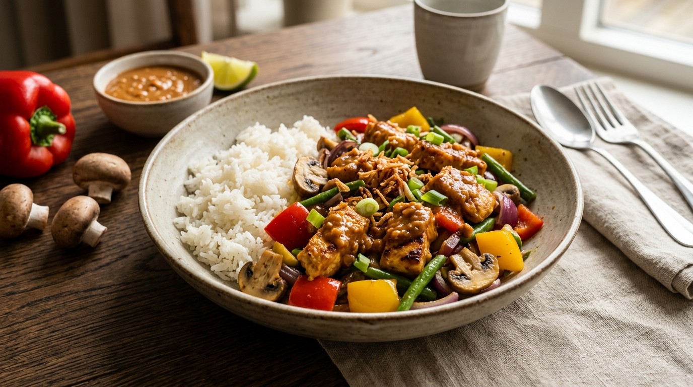 Vegetarische Wokgerecht