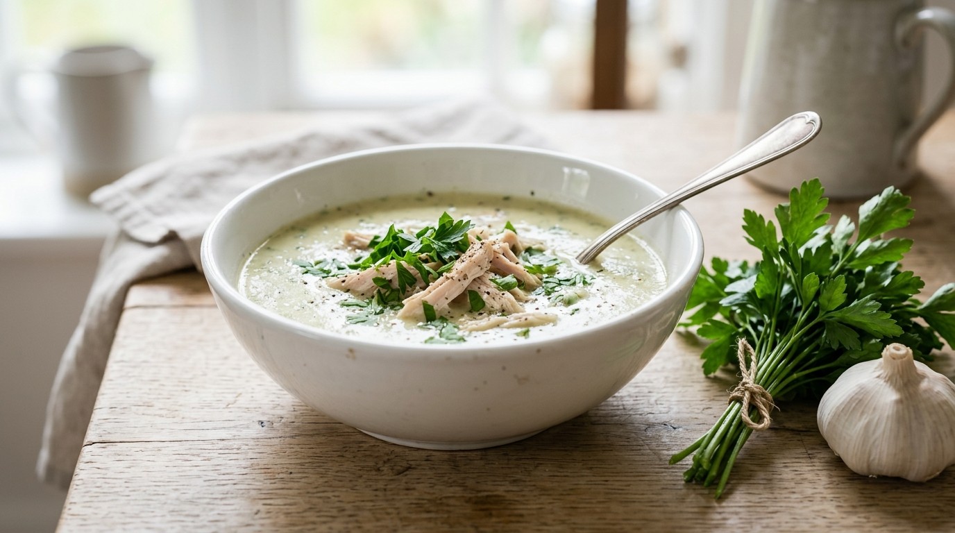 Velouté met Tuinkruiden en kip
