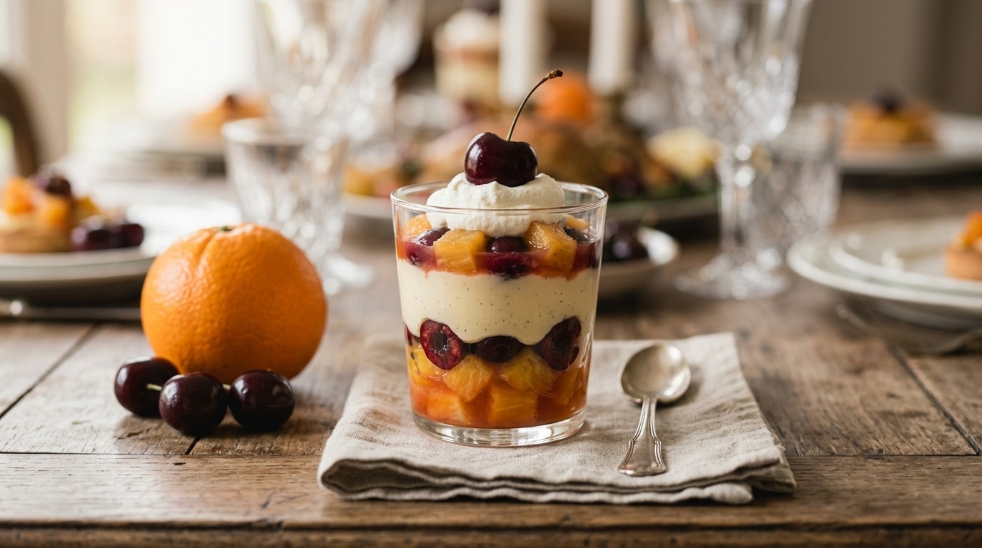 Verrine met Ananas en Kersen