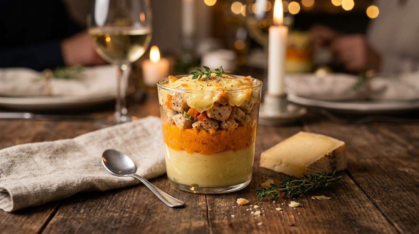 Verrine met kip, Wortel en Aardappel