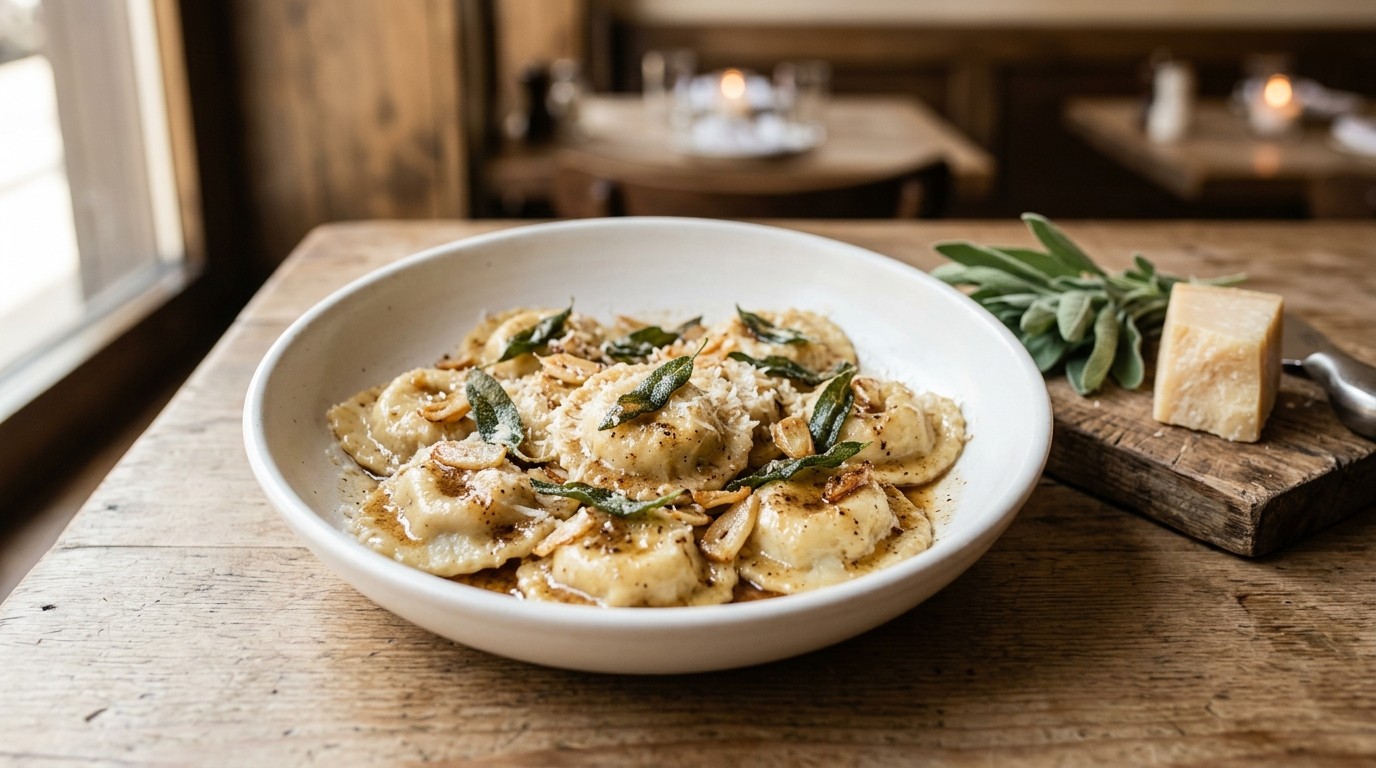 Vierkazenravioli met Knoflooksalieboter recept Vierkazenravioli met Knoflooksalieboter recept