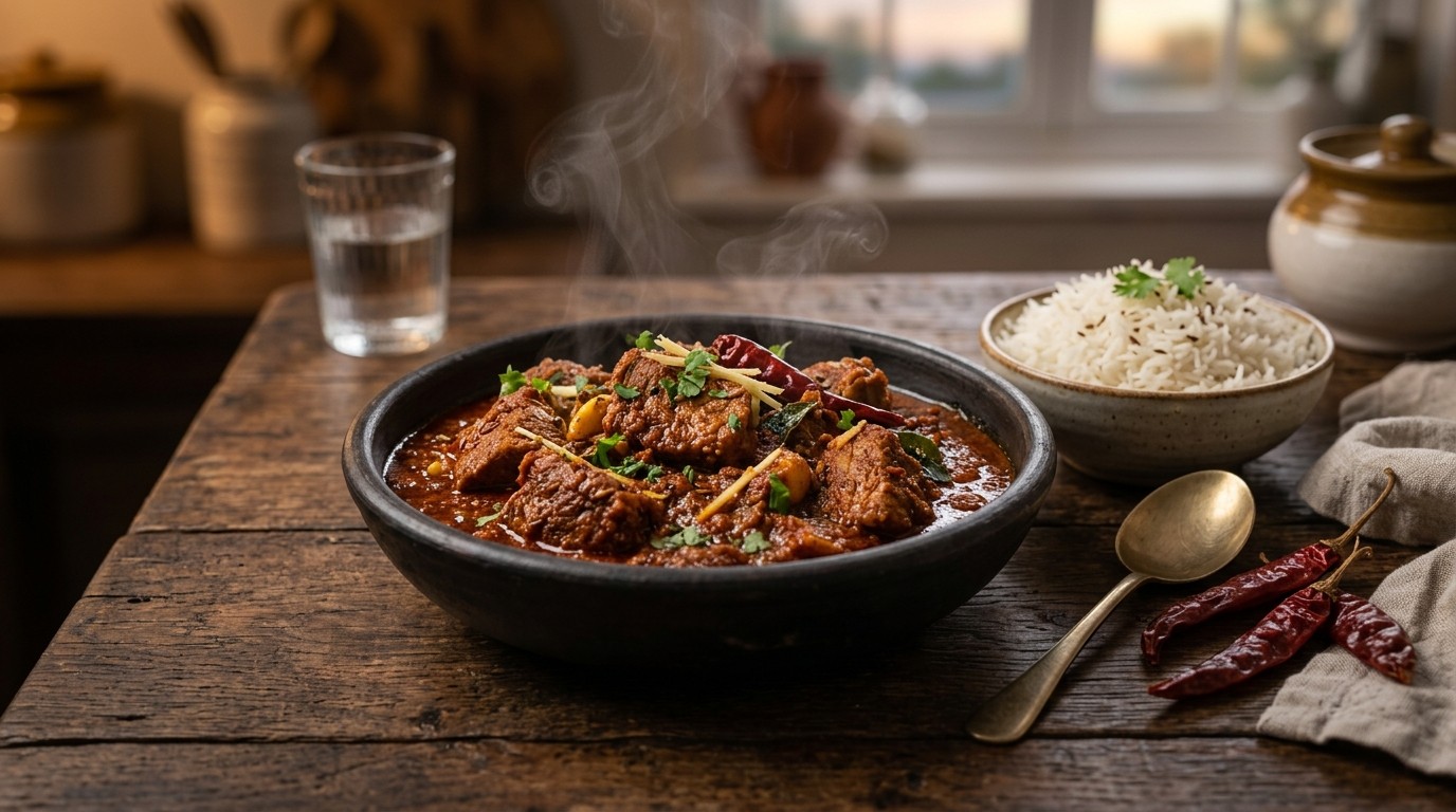 Vindaloo (pittig Curry Gerecht) met Varkensfilet