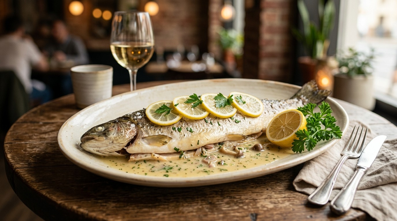 Vis Forel in Wijnsaus