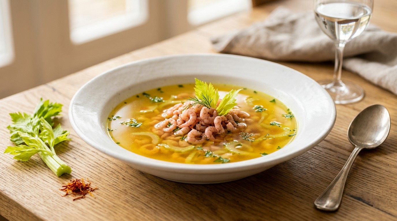 Visbouillon met Hollandse Garnalen