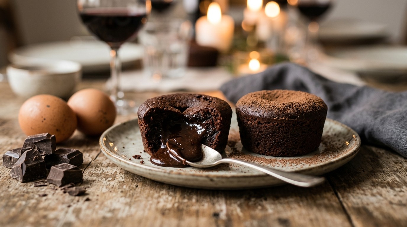 Vloeibare Chocoladecakejes recept Vloeibare Chocoladecakejes recept