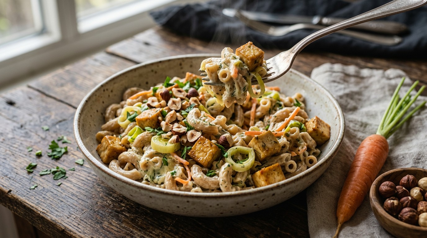 Volkorenmacaroni met Tahoe recept Volkorenmacaroni met Tahoe recept