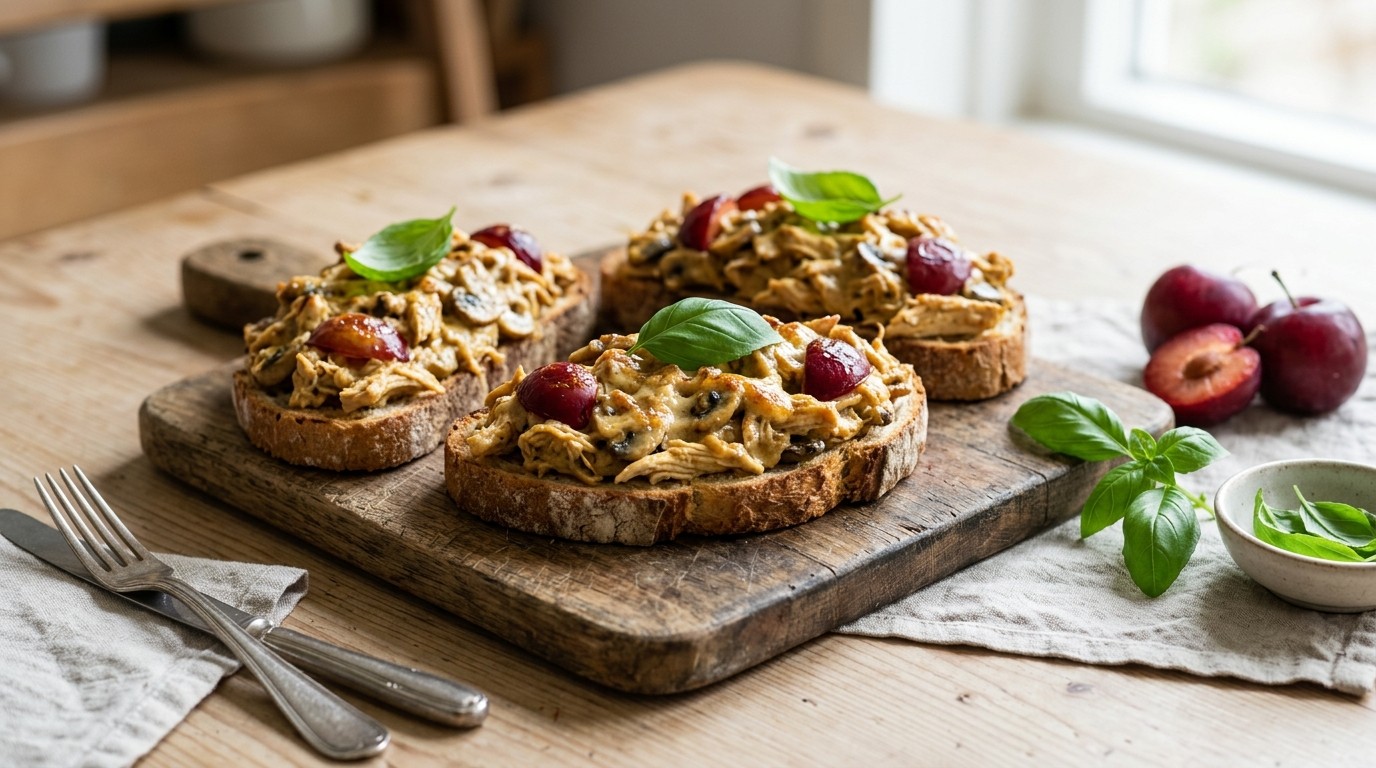 Warme Kip-kerrie op Brood