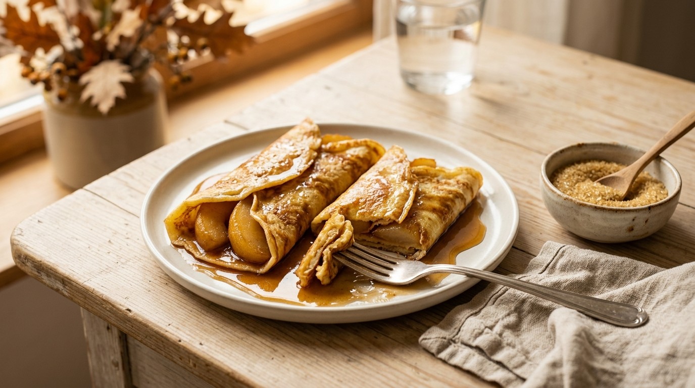 Warme Pannenkoeken met Gekarameliseerde Peren