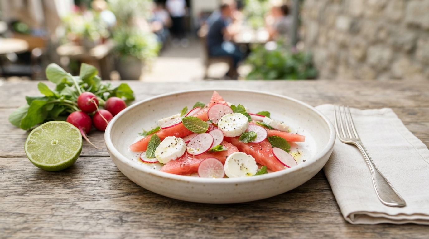Watermeloensalade met Geitenkaas