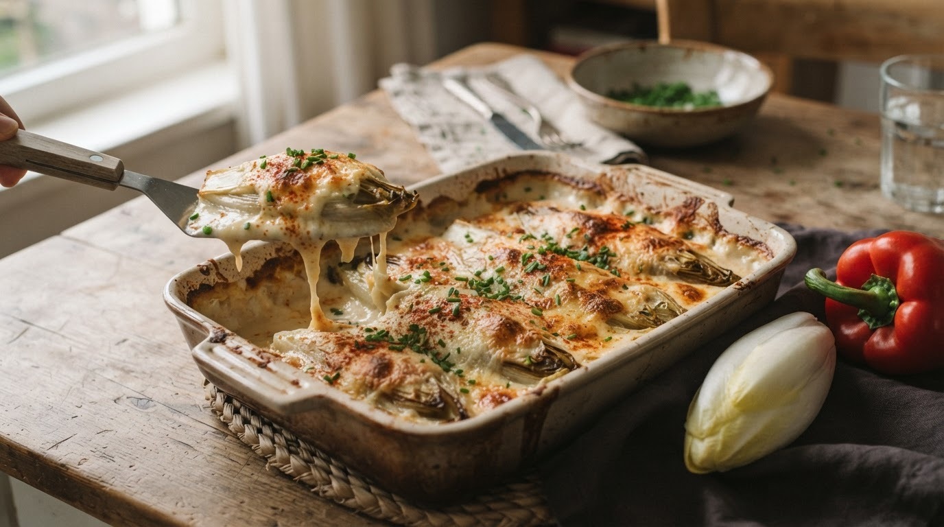 Witlof met Bechamelsaus uit de Oven