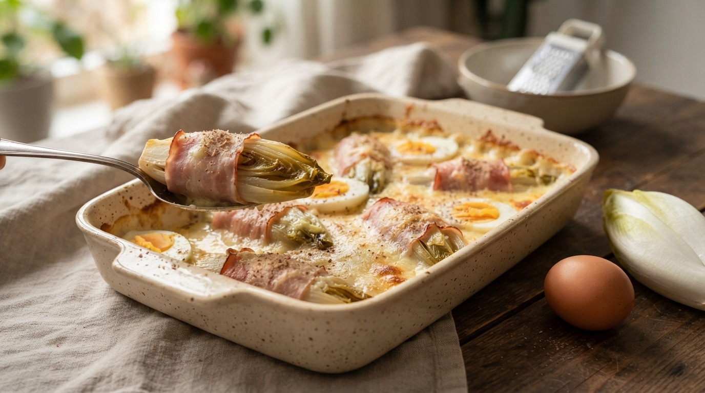 Witlof met Kaassaus, ham en Eieren recept Witlof met Kaassaus, ham en Eieren recept