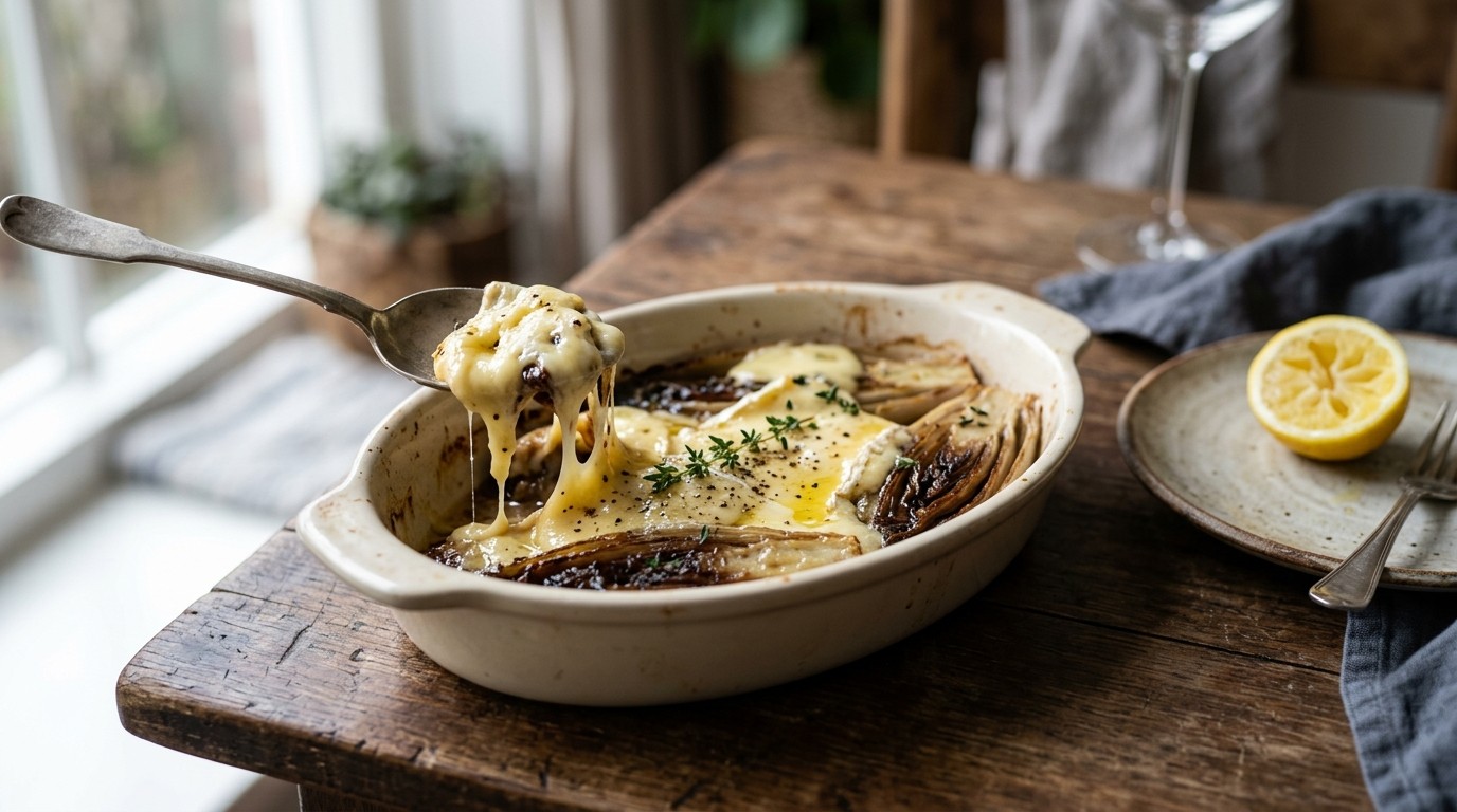 Witlof-ovenschotel met Brie recept Witlof-ovenschotel met Brie recept