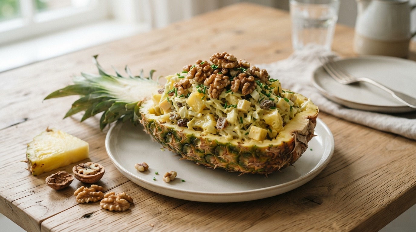 Witlofsalade met Ananas en Walnoten