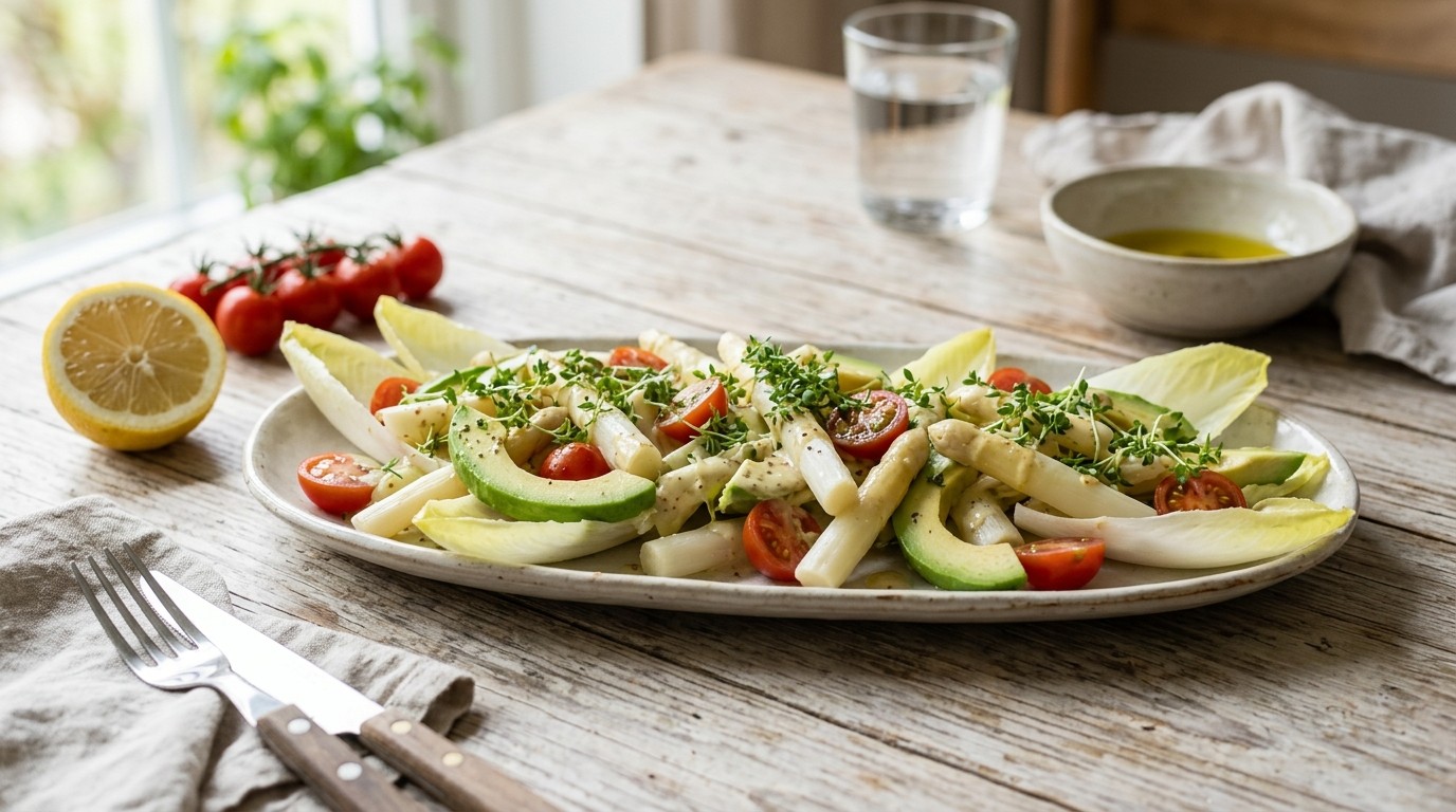 Witlofsalade met Asperges en Avocado